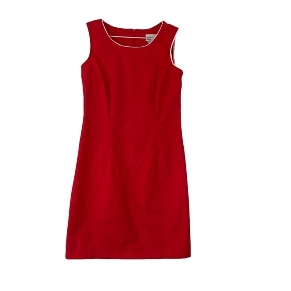 FADED Glory Fearless red dress with white piping zip up back size 6 stretch
